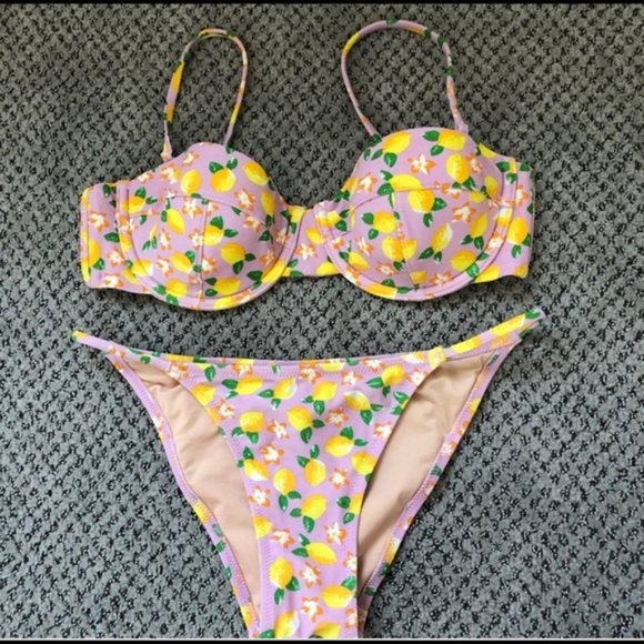 J. Crew Other - J.Crew Bikini Set in Pink Lemon 32C and Small